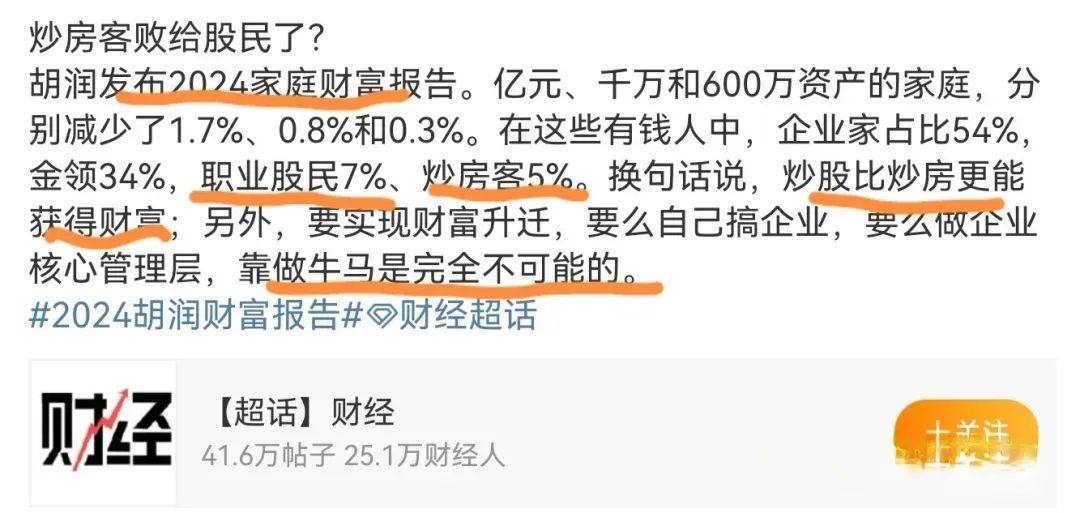 中国超高净值家庭中，职业股民占比14%